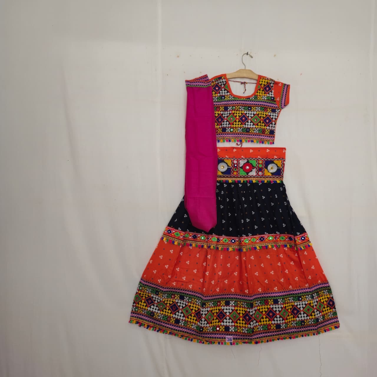 Girls - 3 Dot Bandhani Double Colour Chaniya Choli