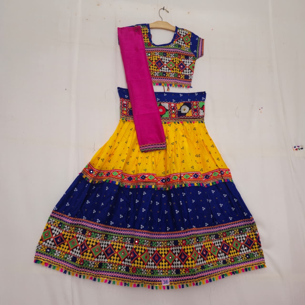 Girls - 3 Dot Bandhani Double Colour Chaniya Choli
