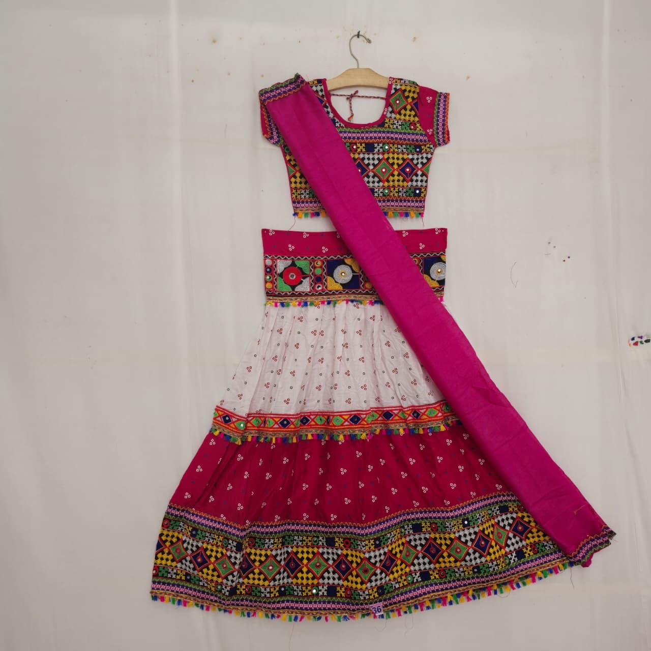 Girls - 3 Dot Bandhani Double Colour Chaniya Choli
