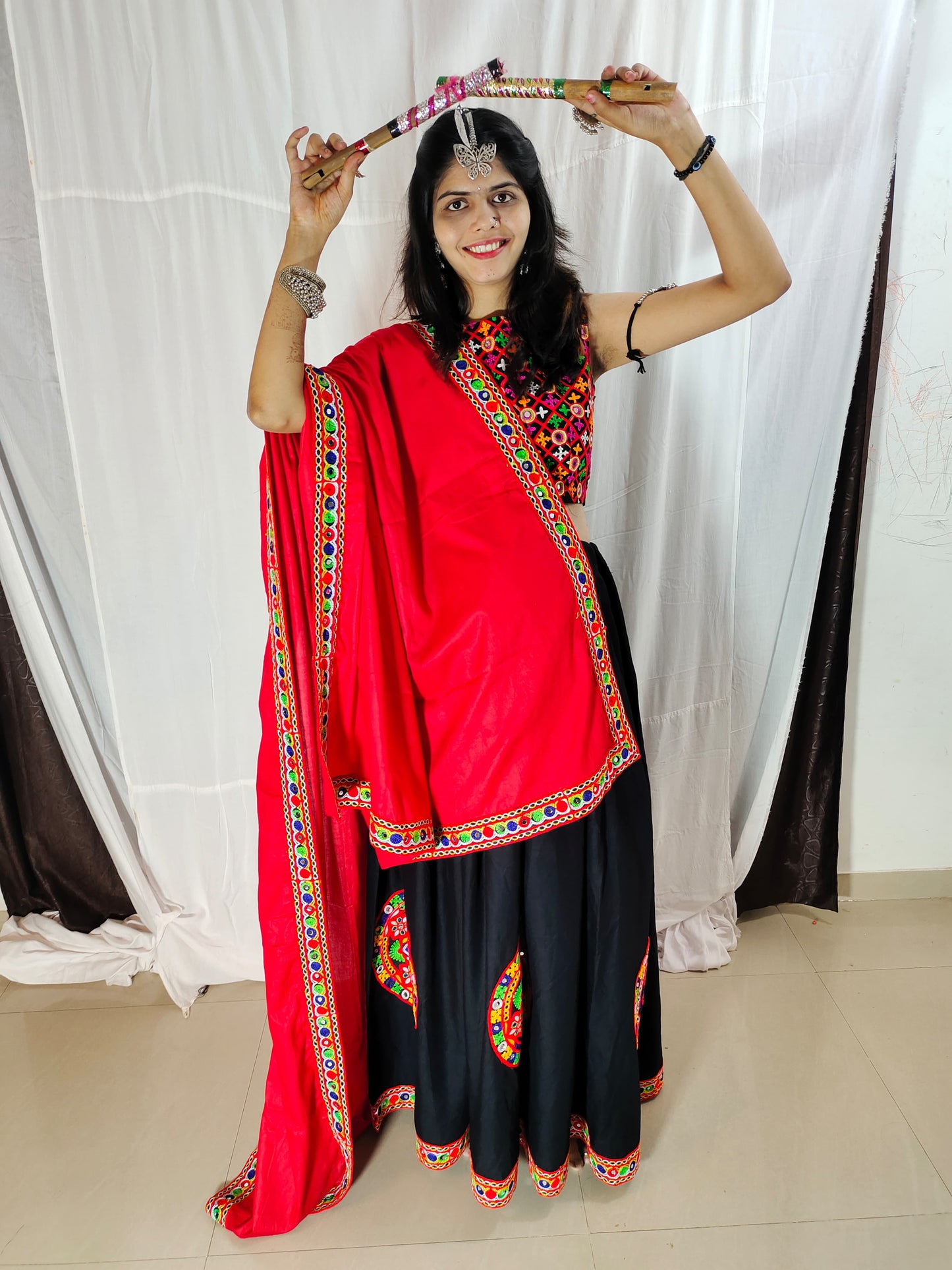 Sleeveless Black Plain Work Blouse