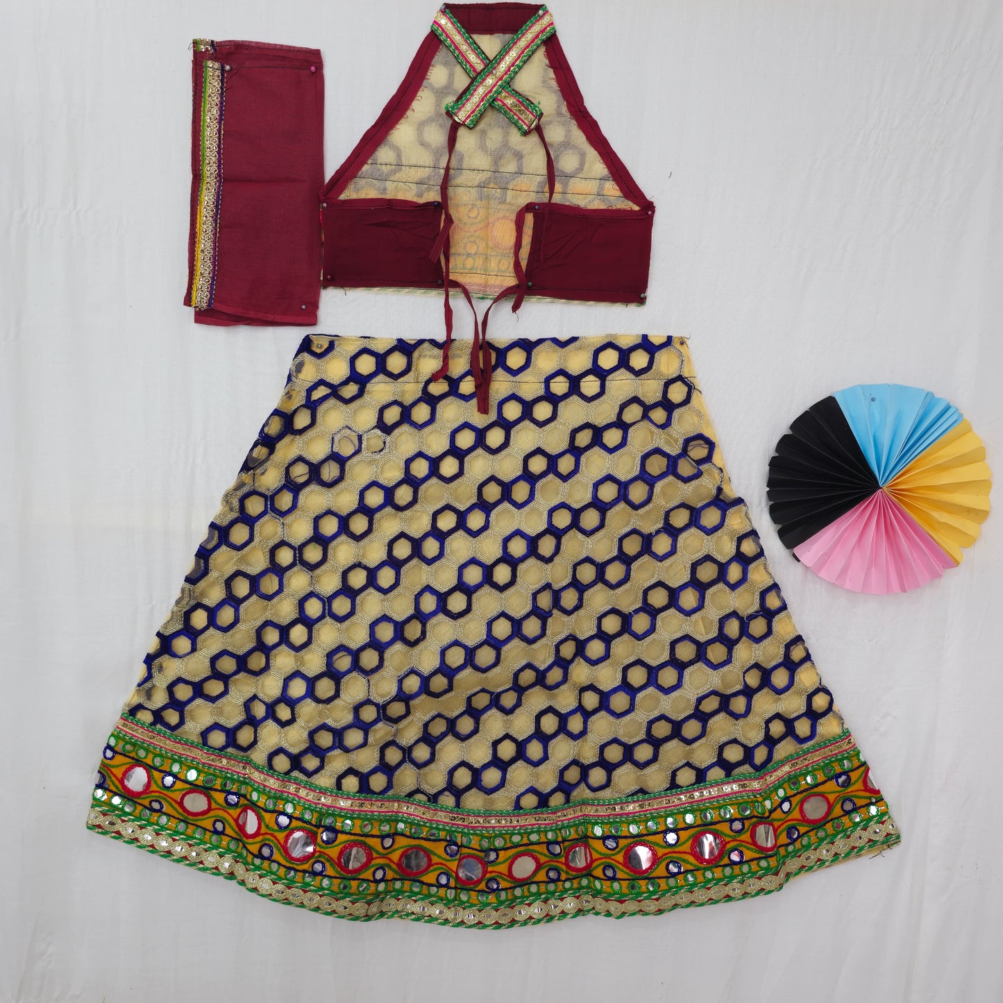 Girls - Sleeveless Aari Work Chaniya Choli
