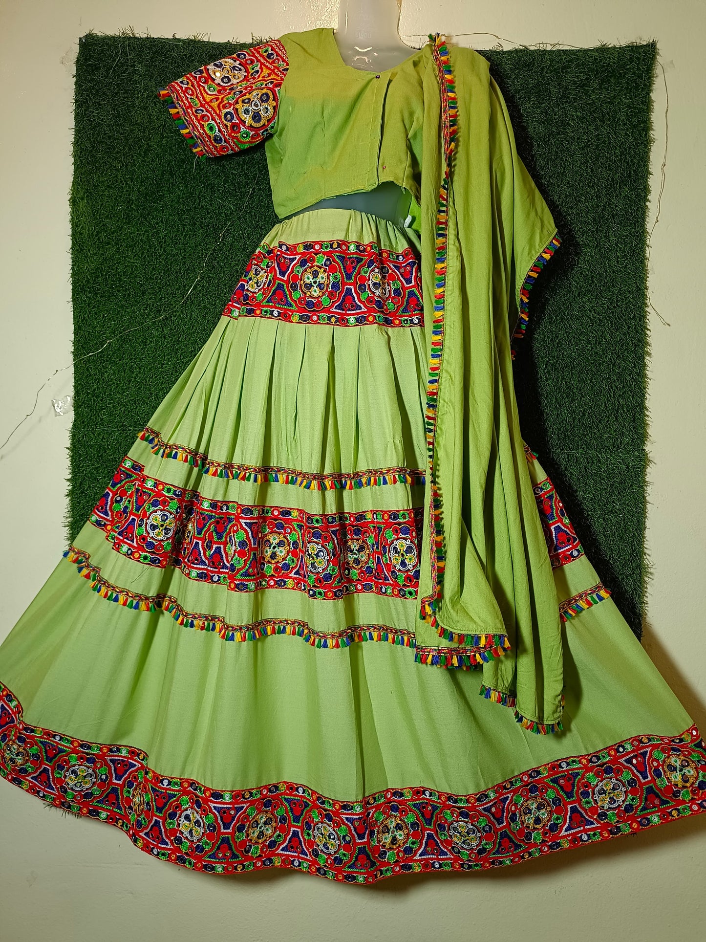 Plain with Circle Work and Mor Work Blouse