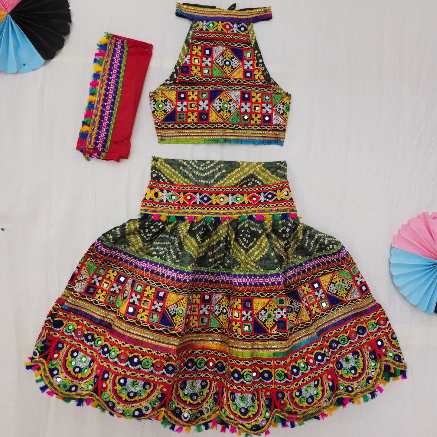 Girls - Square Bandhani Design Chaniya Choli