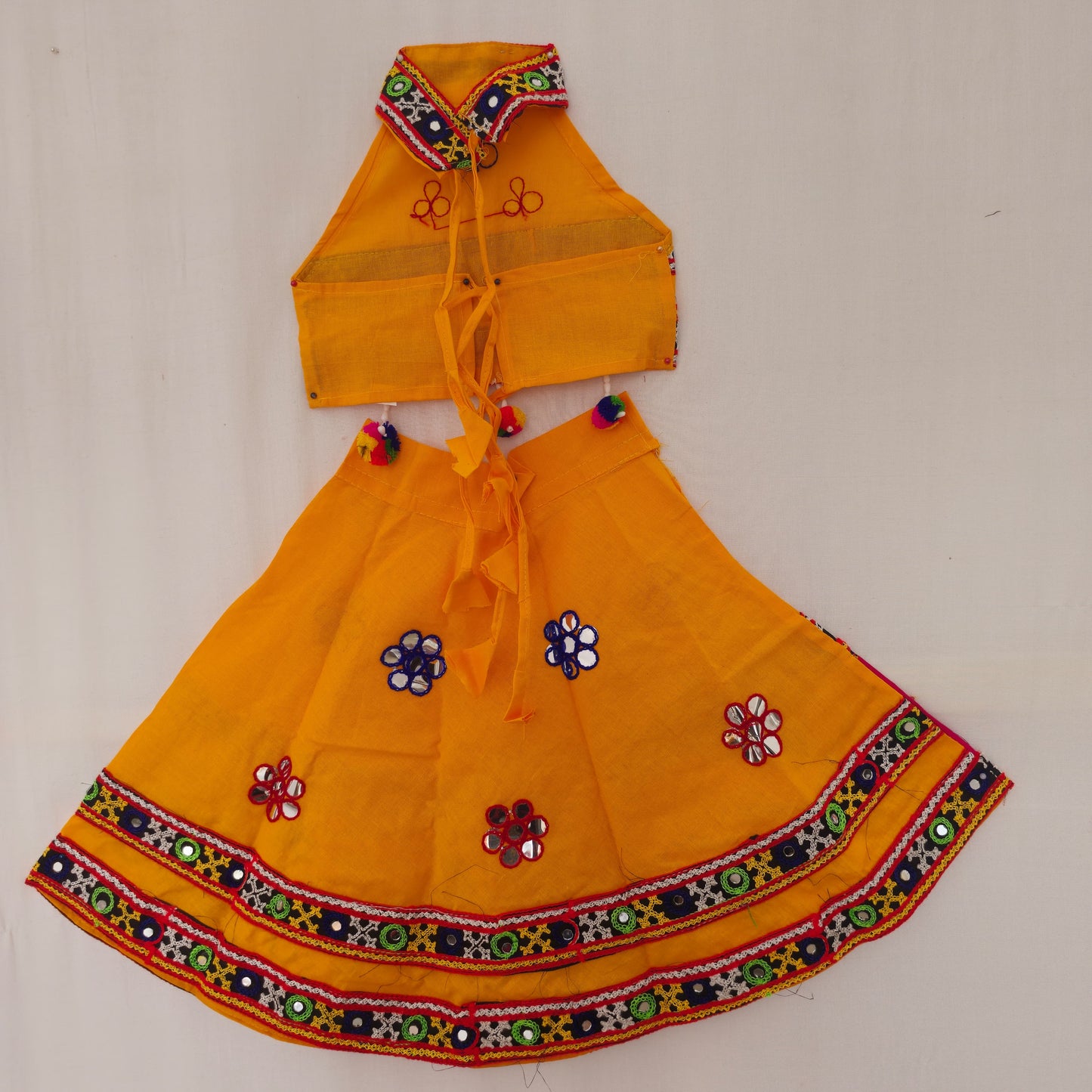Girls - Multicolour Square Box Border Chaniya Choli