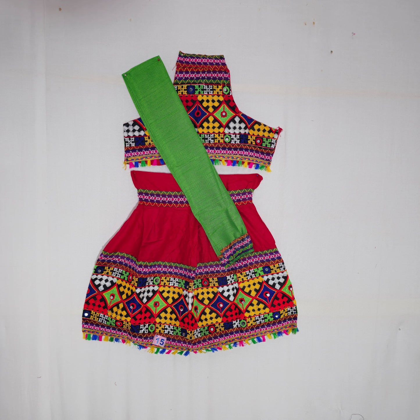 Girls - Sleeveless Center Border 3 Patta Chaniya Choli
