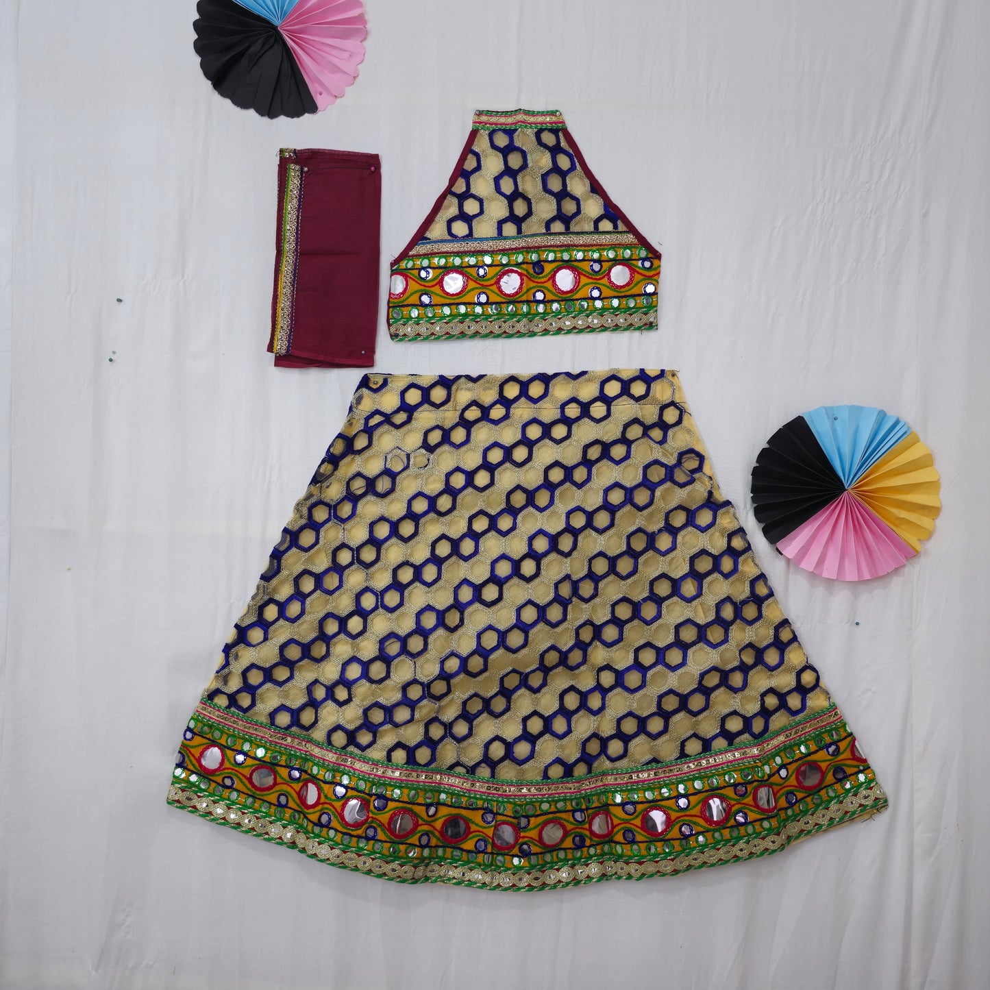 Girls - Sleeveless Aari Work Chaniya Choli