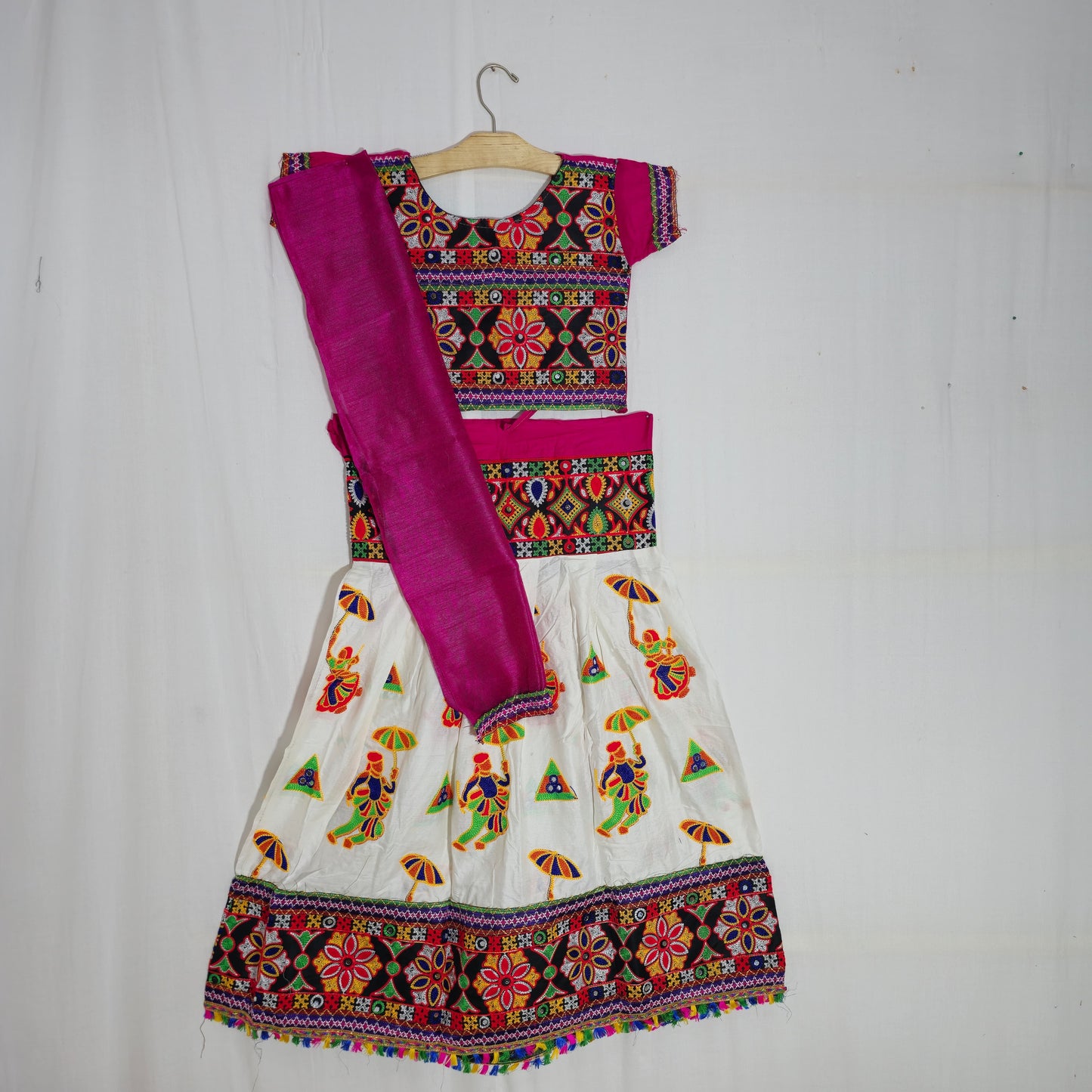 Girls - Dingli Umbrella Dandiya Work Chaniya Choli