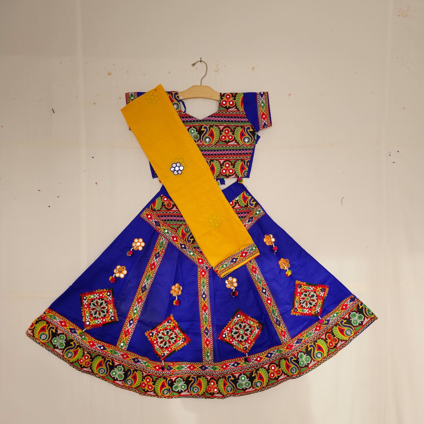 16 - All Over Work With Square Patch And Peacock Border