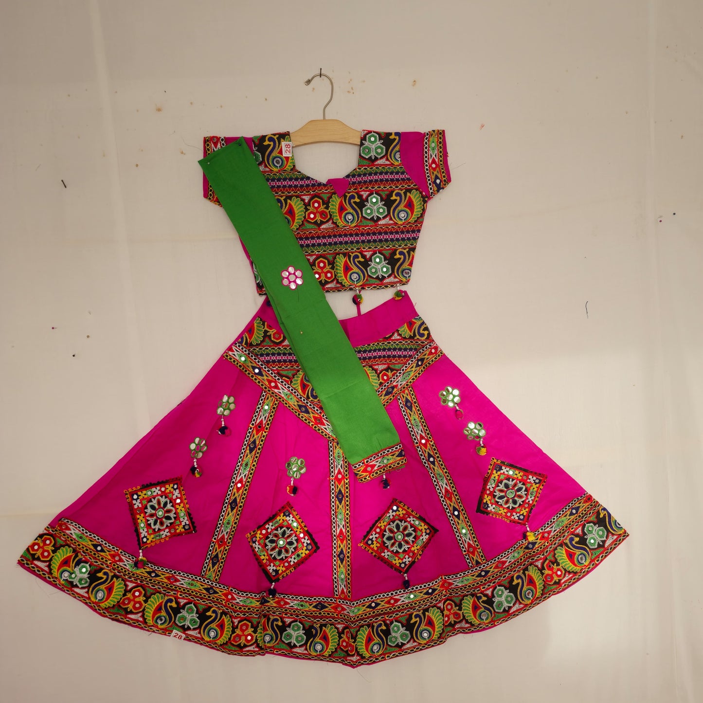 16 - All Over Work With Square Patch And Peacock Border