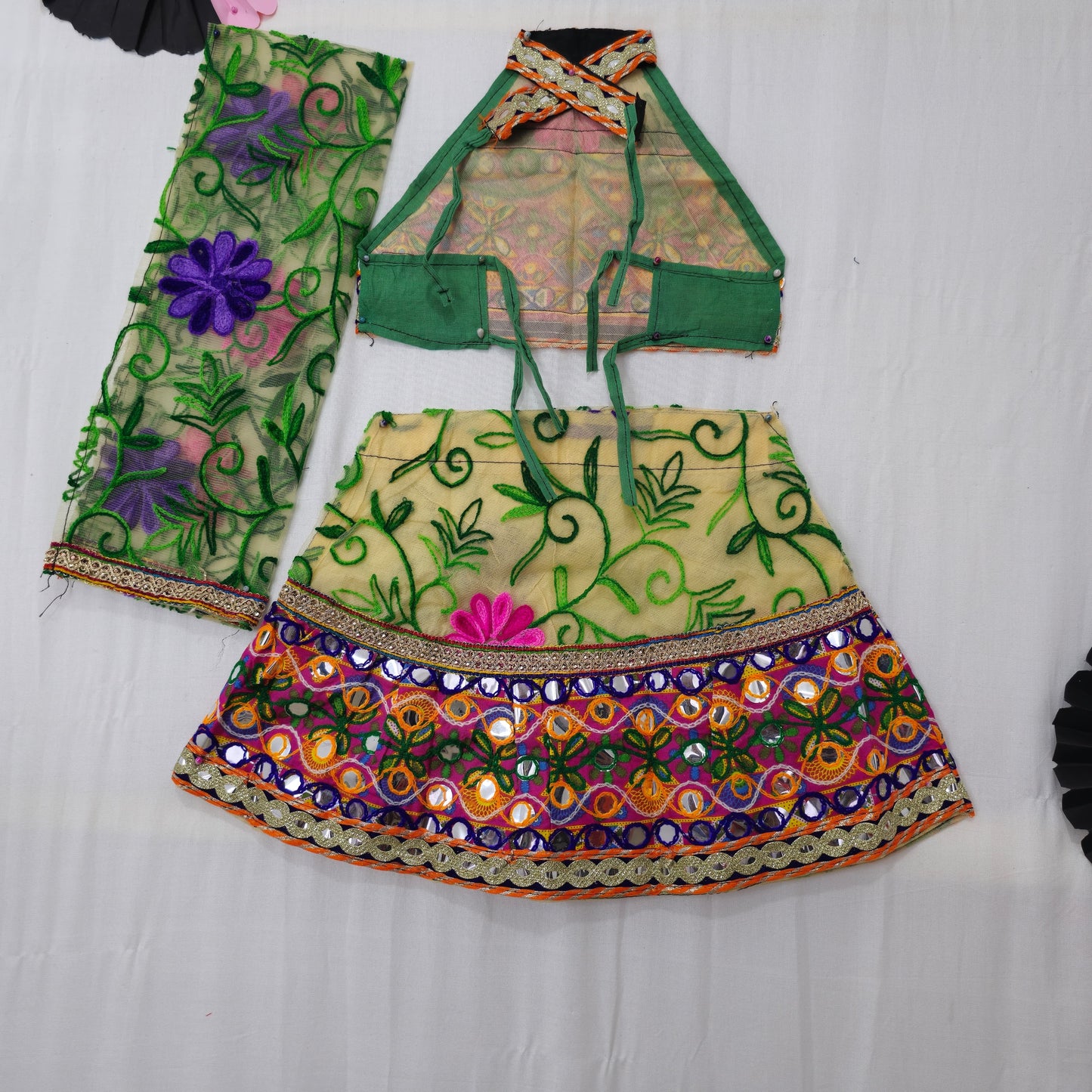 Girls - Sleeveless Aari Work Chaniya Choli
