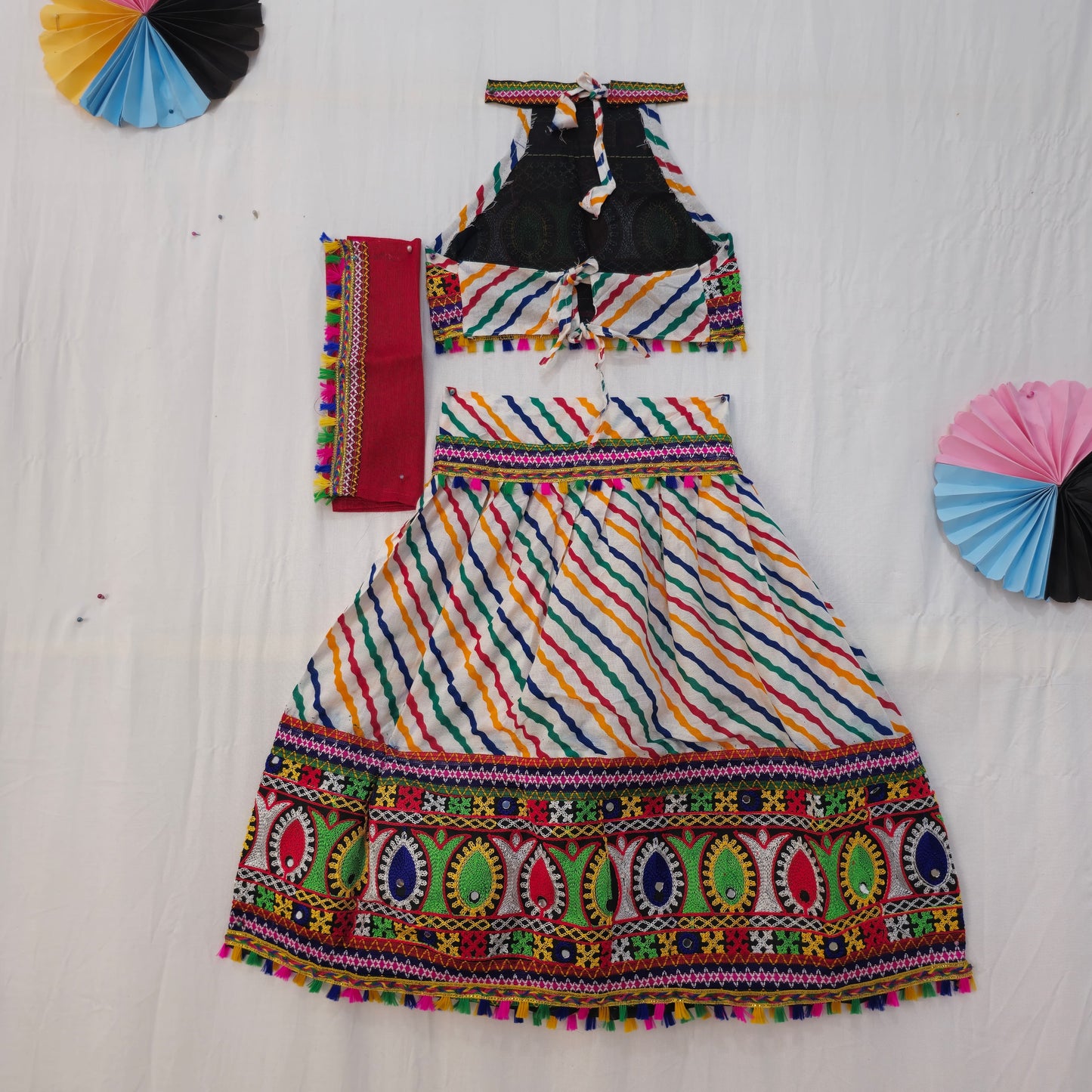 Girls - Sleeveless Leheriya Single Patta Chaniya Choli