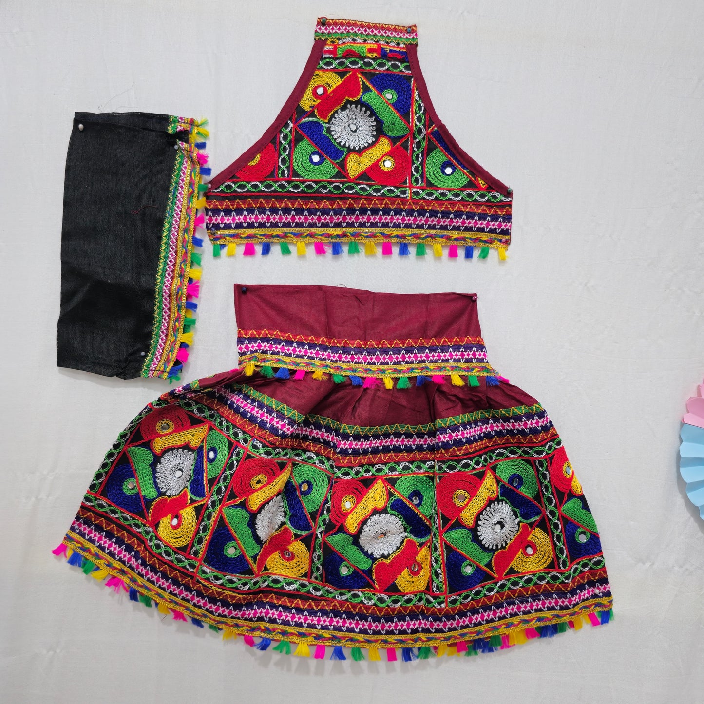Girls - Sleeveless Plain Chaniya Choli