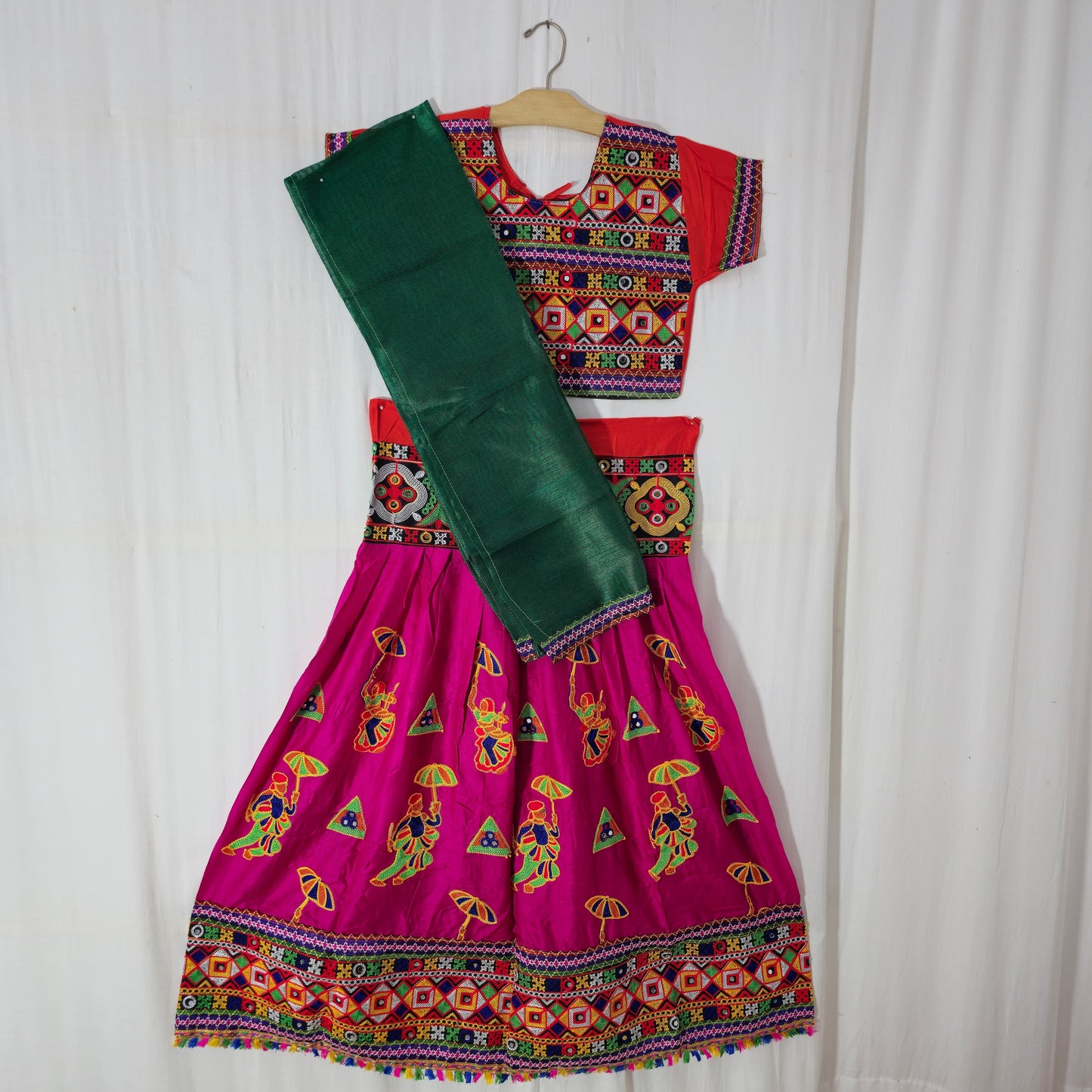 Girls - Dingli Umbrella Dandiya Work Chaniya Choli