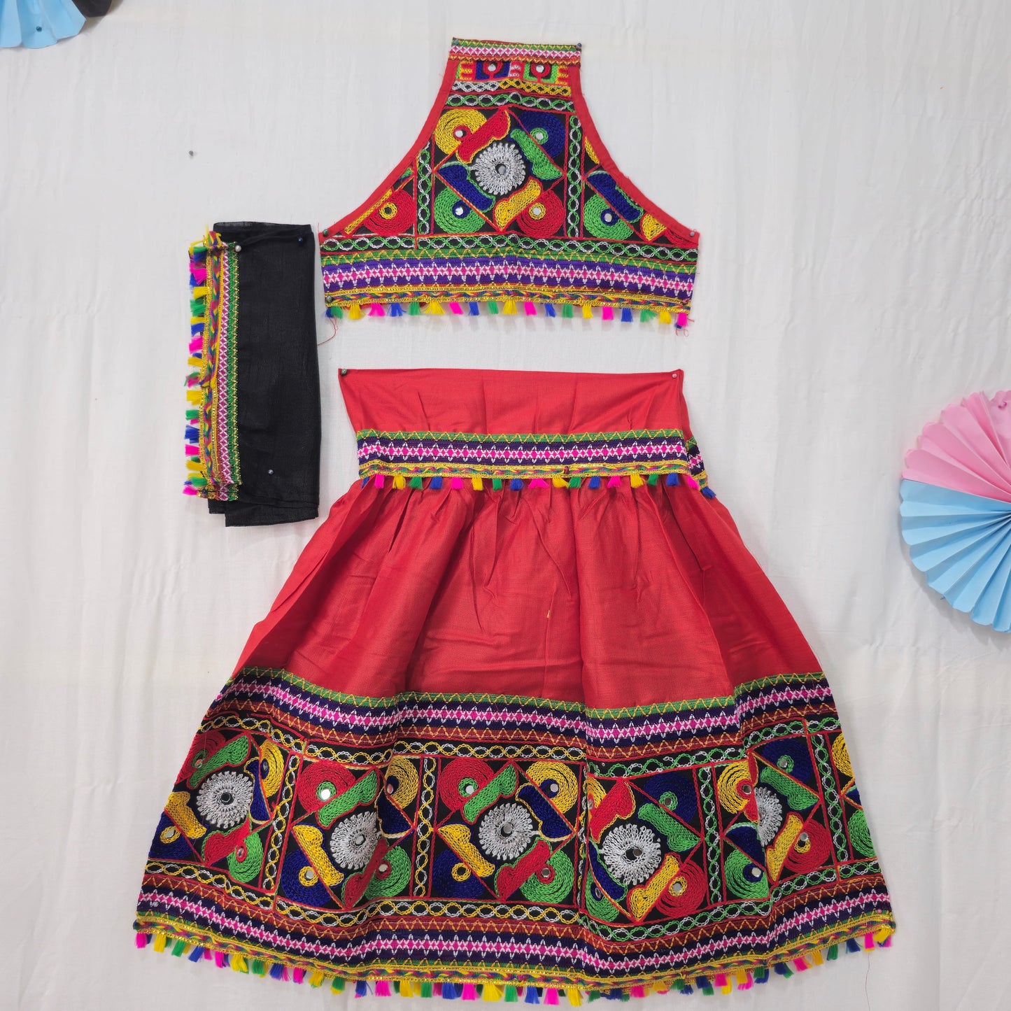Girls - Sleeveless Plain Chaniya Choli