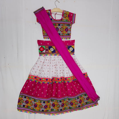 Girls - 3 Dot Bandhani Double Colour Chaniya Choli