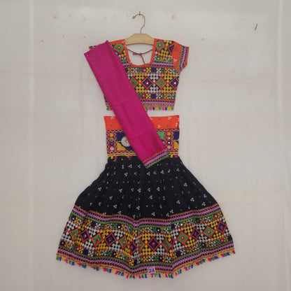 Girls - 3 Dot Bandhani Double Colour Chaniya Choli