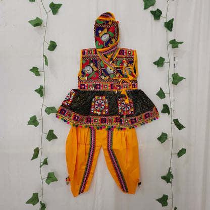Cross Patta Leheriya Multidot Bandhani