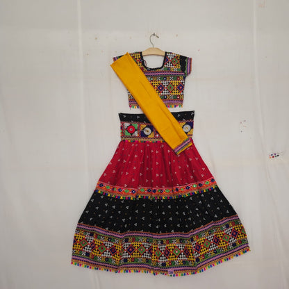 Girls - 3 Dot Bandhani Double Colour Chaniya Choli