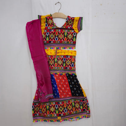 Girls - 3 Dot Bandhani Multi Column Patta Chaniya Choli