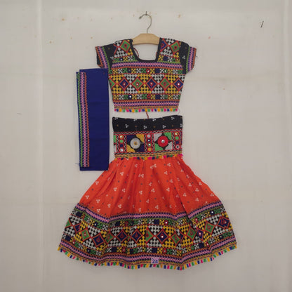 Girls - 3 Dot Bandhani Double Colour Chaniya Choli