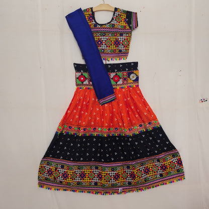 Girls - 3 Dot Bandhani Double Colour Chaniya Choli