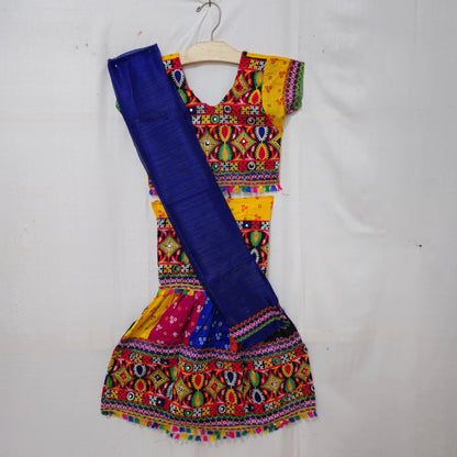 Girls - 3 Dot Bandhani Multi Column Patta Chaniya Choli