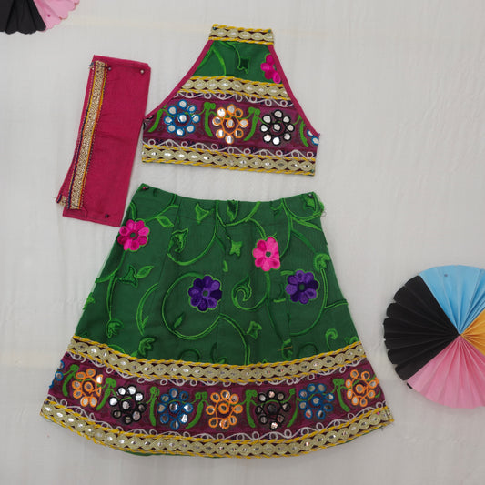 Girls - Sleeveless Aari Work Chaniya Choli