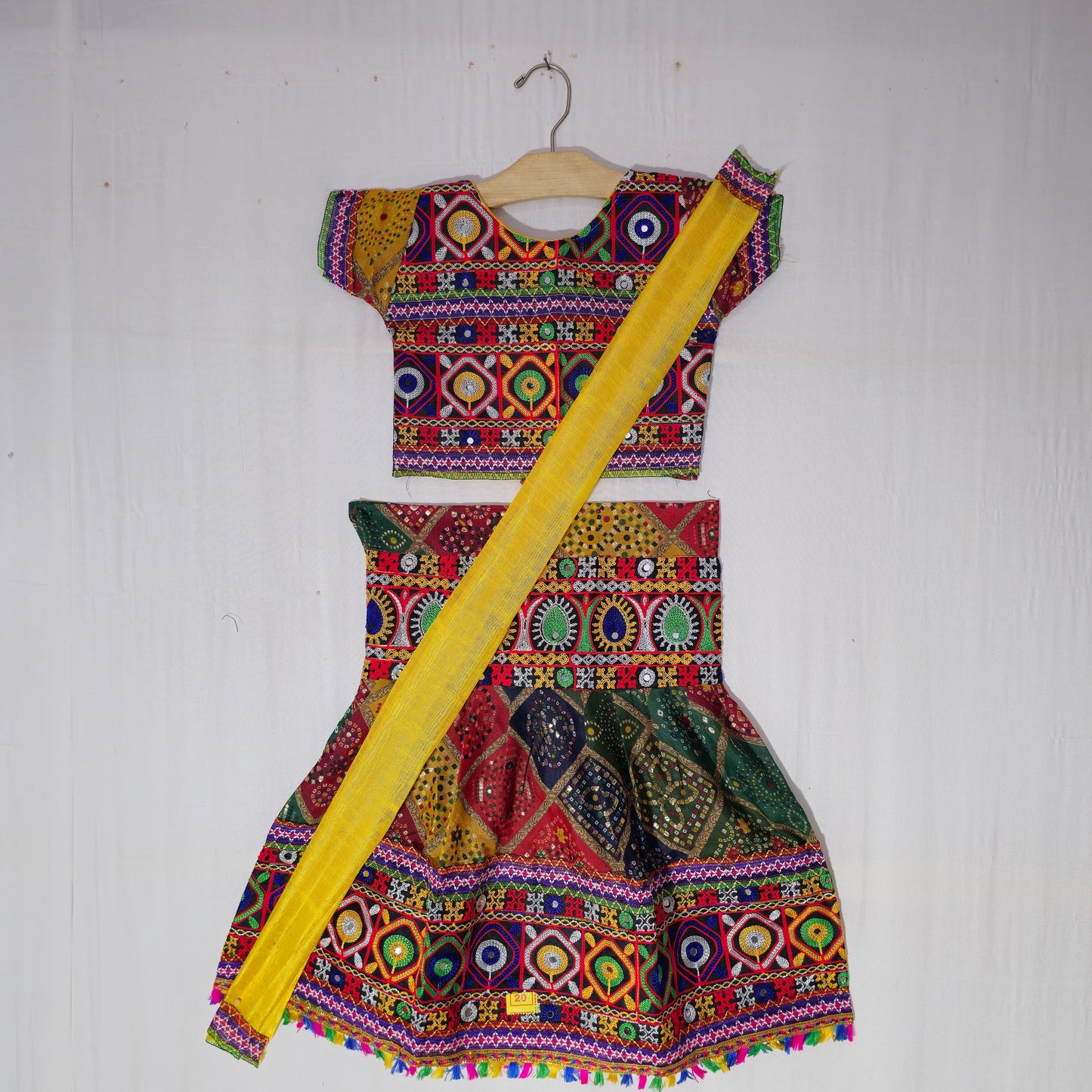 Girls - Multicolour Square Bandhani Chaniya Choli