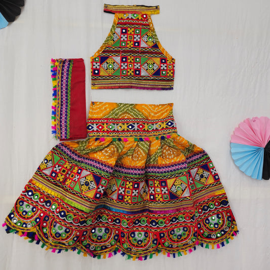 Girls - Square Bandhani Design Chaniya Choli