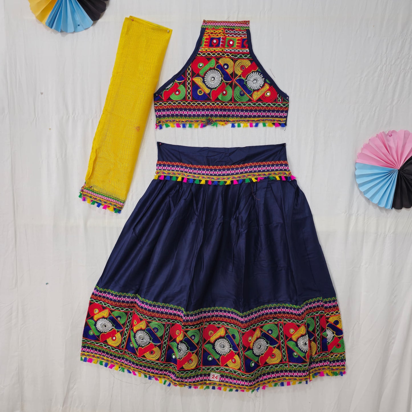Girls - Sleeveless Plain Chaniya Choli