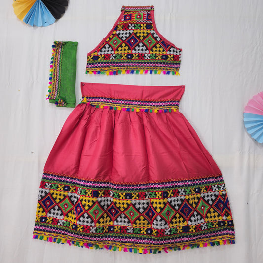 Girls - Sleeveless Plain Chaniya Choli
