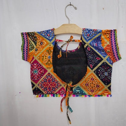 Girls - Multicolour Square Bandhani Chaniya Choli