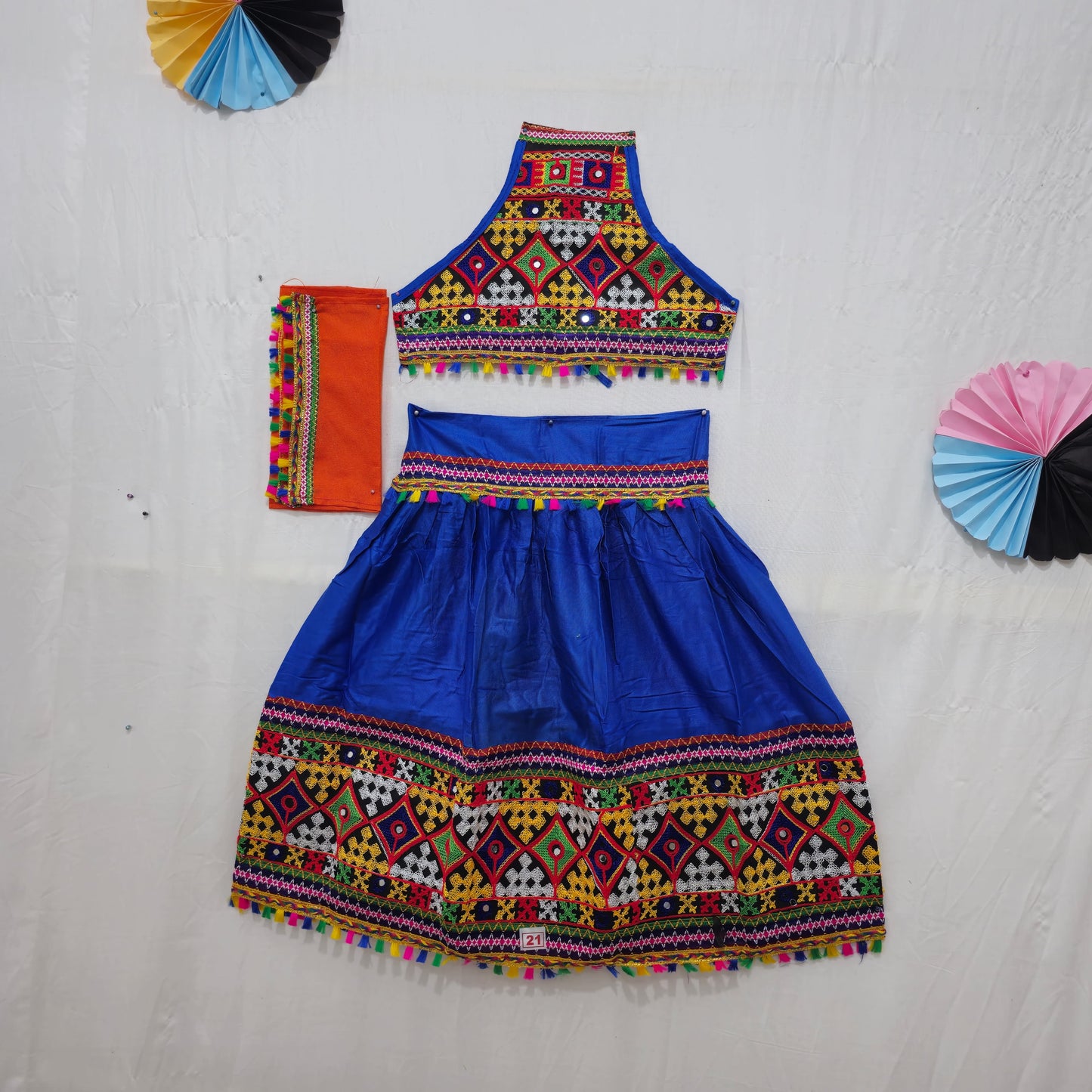 Girls - Sleeveless Plain Chaniya Choli