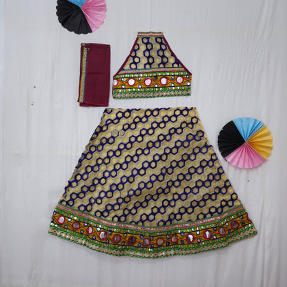 Girls - Sleeveless Aari Work Chaniya Choli