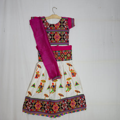 Girls - Dingli Umbrella Dandiya Work Chaniya Choli