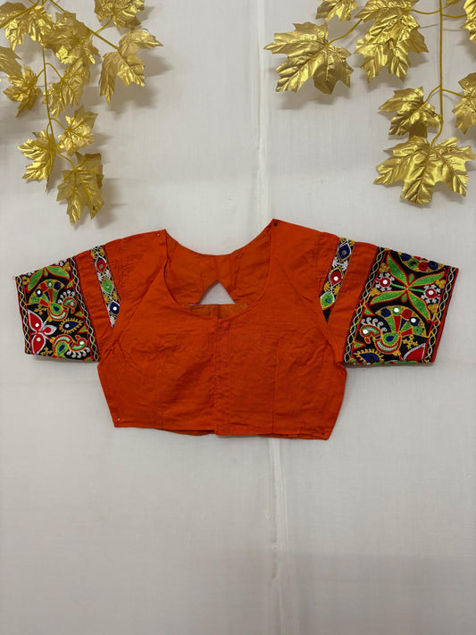 Plain 3 Patta Row Bottom and Blouse Patta