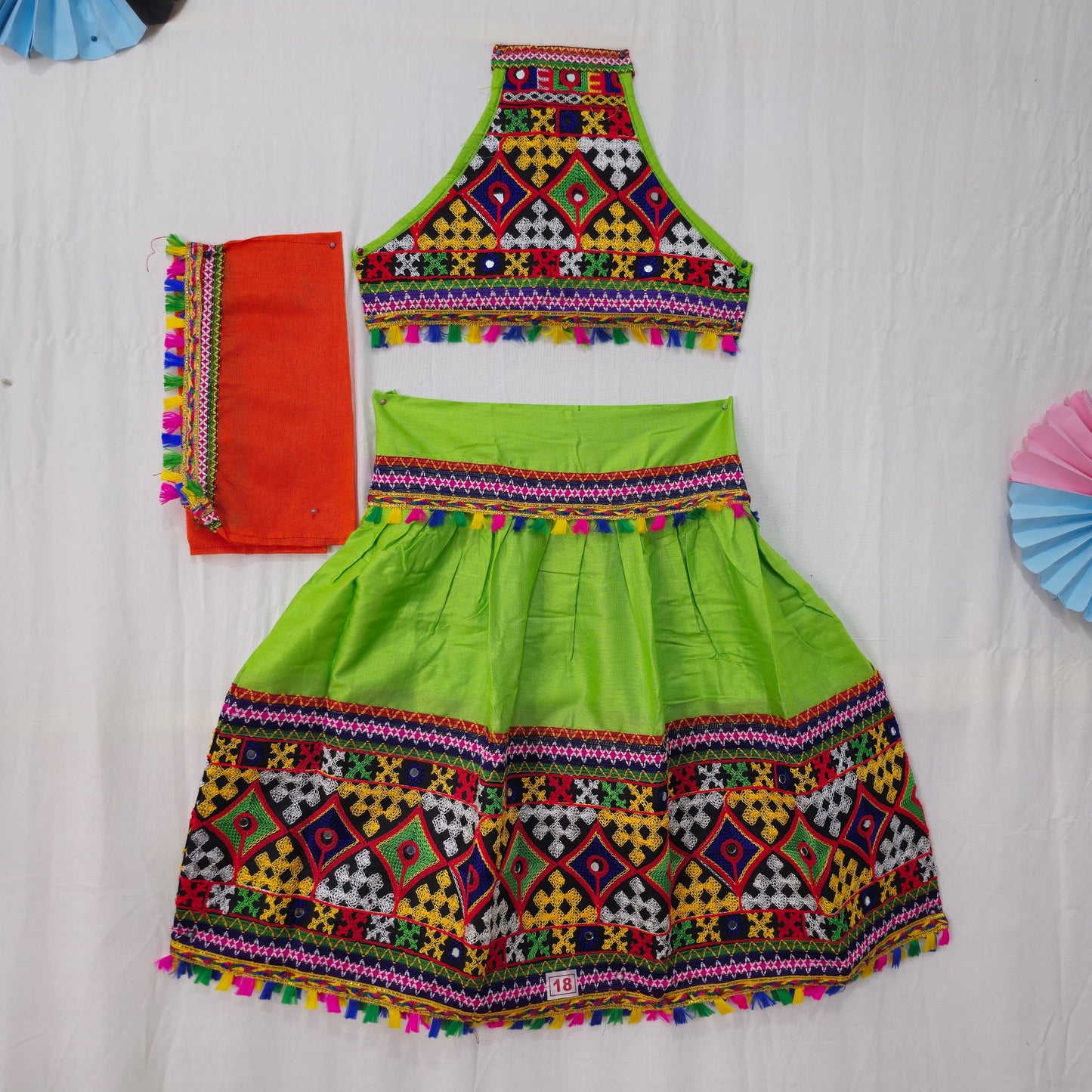 Girls - Sleeveless Plain Chaniya Choli