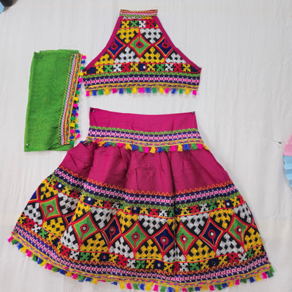 Girls - Sleeveless Plain Chaniya Choli