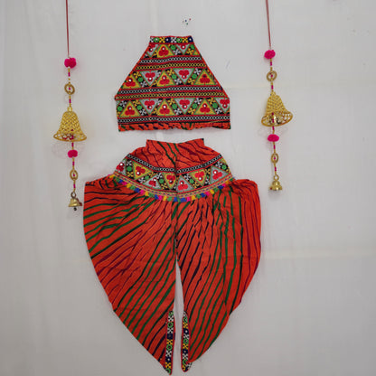 Girls - Single broad leheriya Dhoti