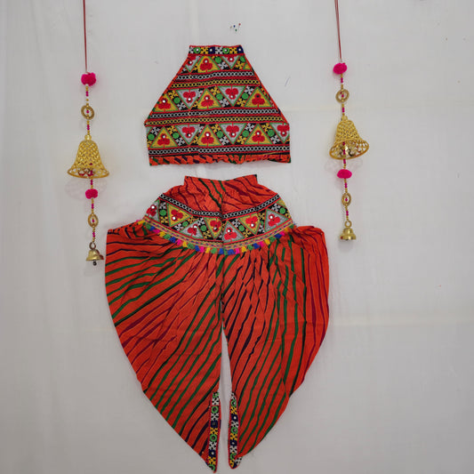 Girls - Single broad leheriya Dhoti