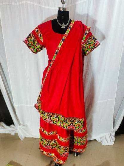 Plain with Circle Work and Mor Work Blouse