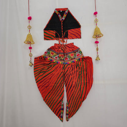 Girls - Single broad leheriya Dhoti