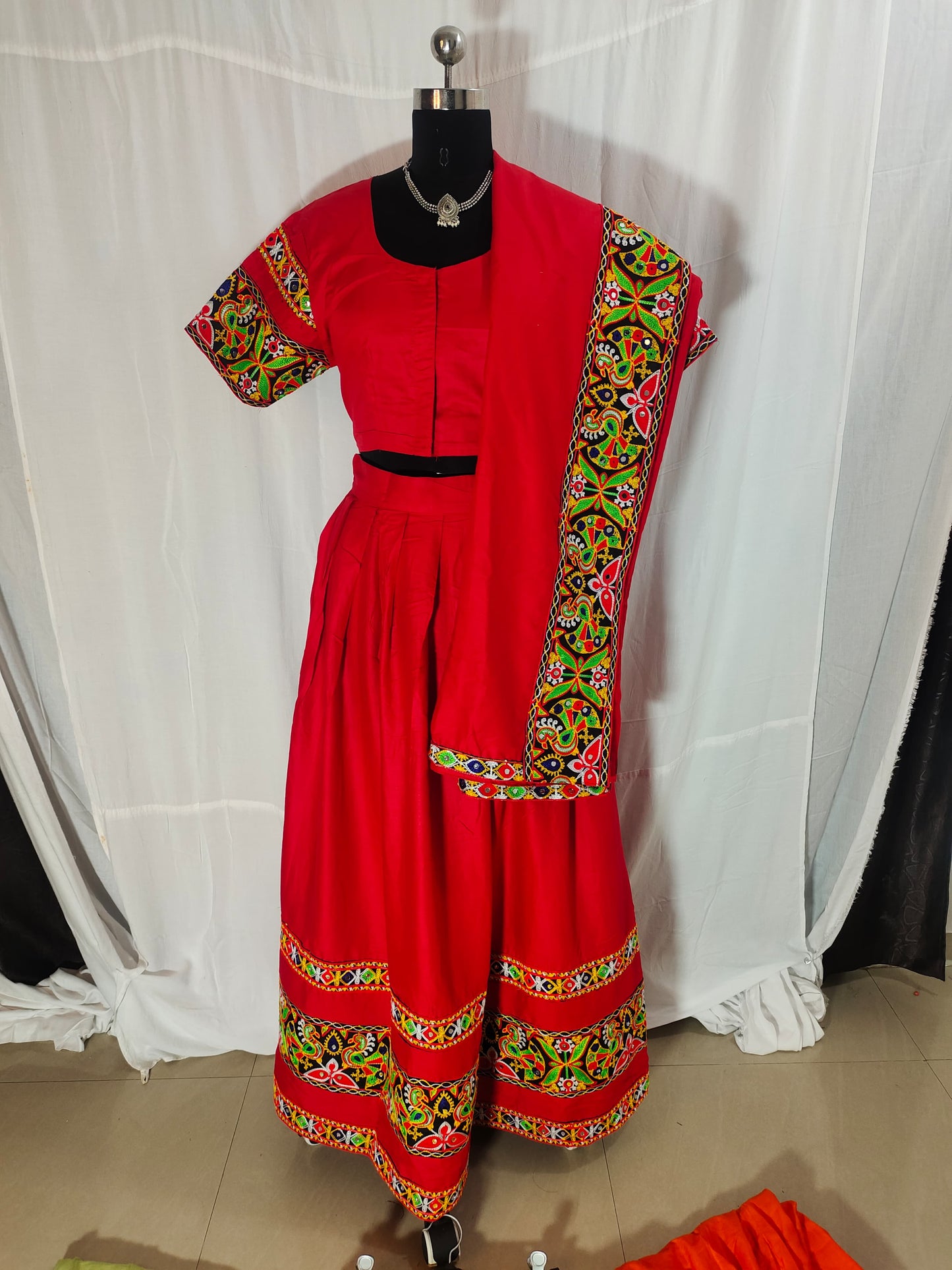 Plain with Circle Work and Mor Work Blouse