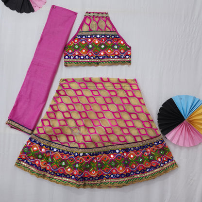 Girls - Sleeveless Aari Work Chaniya Choli