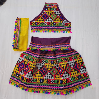 Girls - Sleeveless Plain Chaniya Choli